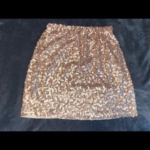Gold sequin skirt